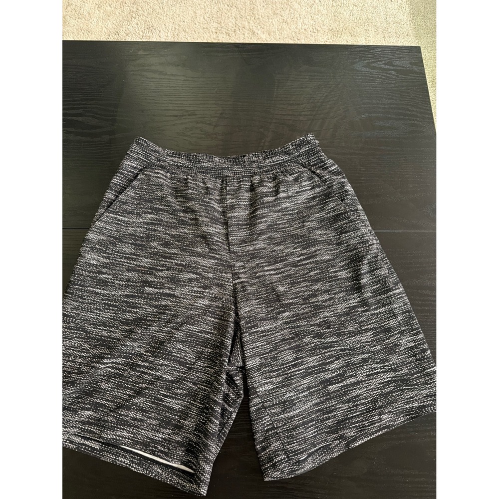 Lululemon Mens Black White Space Dye Athletic Gym Shorts Size S M7187S